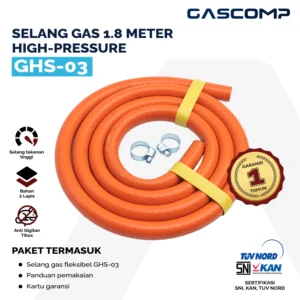 GASCOMP - Selang Regulator Kompor Gas High Pressure Anti Gigitan Tikus (GHS-03)