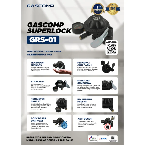 GASCOMP - Regulator Meter Superlock 01 Klik (GRS-01) - Image 2