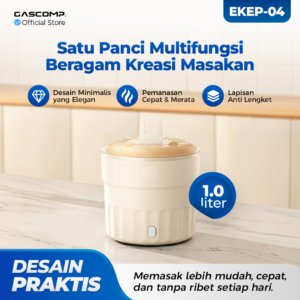 Gascomp EKEP-04 Panci Listrik Multifungsi 1.0 Liter - Desain Praktis & Anti Lengket