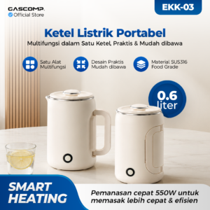 Gascomp EKK-03 Ketel Listrik Portable 0.6 Liter - Smart Heating 550W SUS316 Food Grade